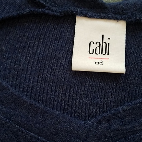 CAbi Heather Navy double v tee, medium - Picture 5 of 6